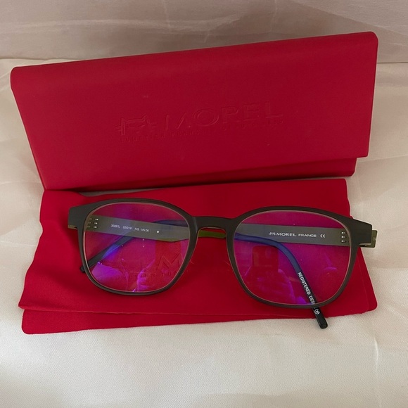 MOREL- green metal eyeglass frames - Picture 1 of 3